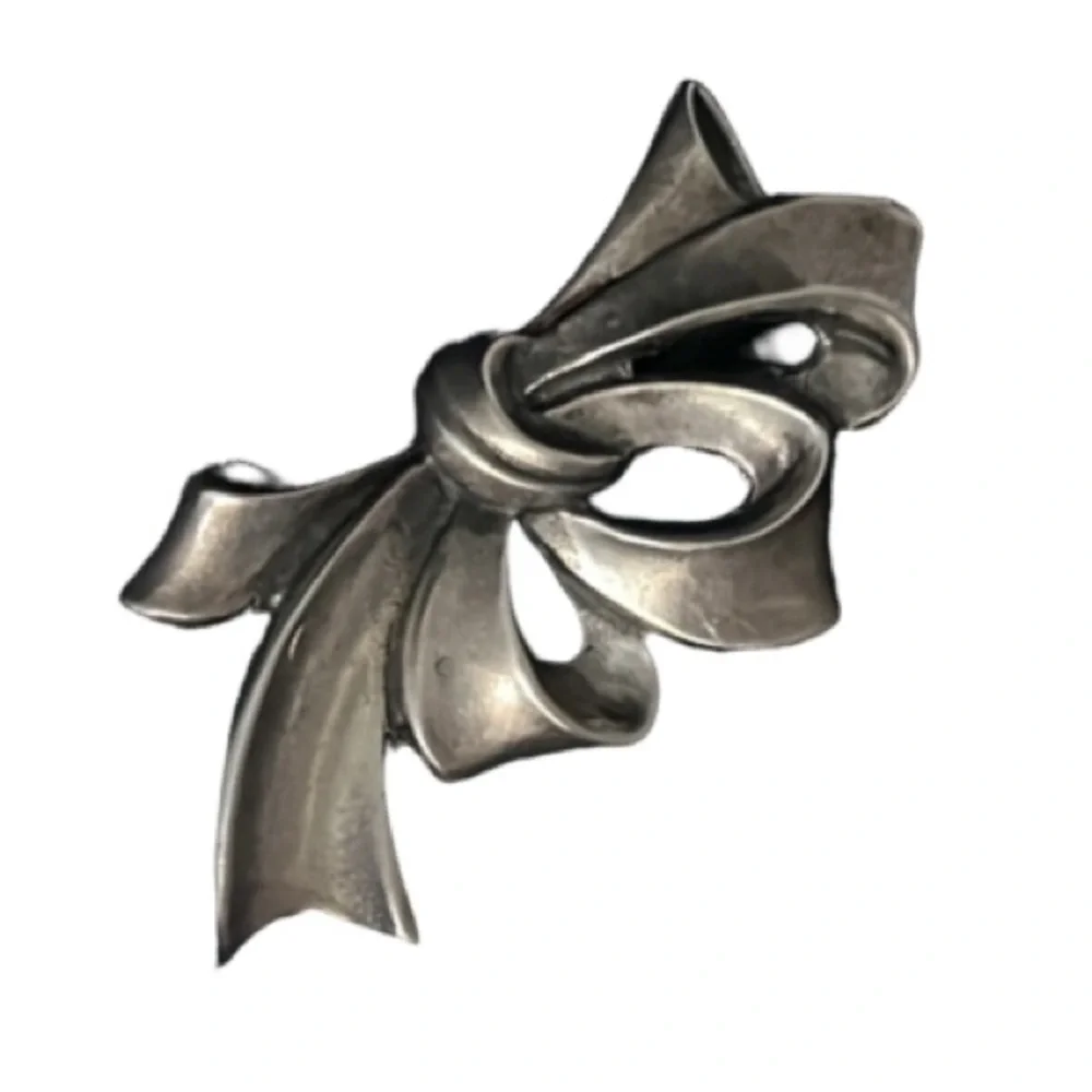 Vintage Art Deco Sterling Silver Bow Brooch - Picture 2 of 7